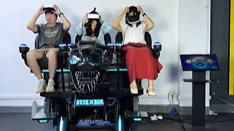 High Quality Tyrannosaurus Rex VR Motion Equipment 3 Players Interactive Experience VR Realistic Simulator for Arcade One Stop Solution