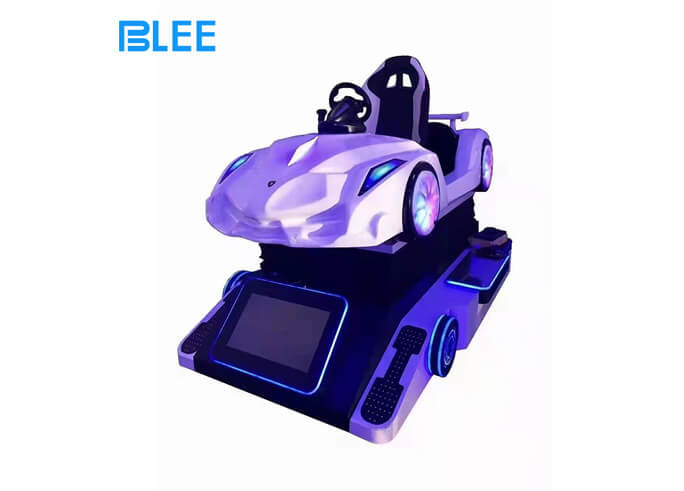 Immersive VR White Racing Car LED Enhanced Design Fun Driven Gameplay Sleek Modern Appearance VR Machine for Amusement Park