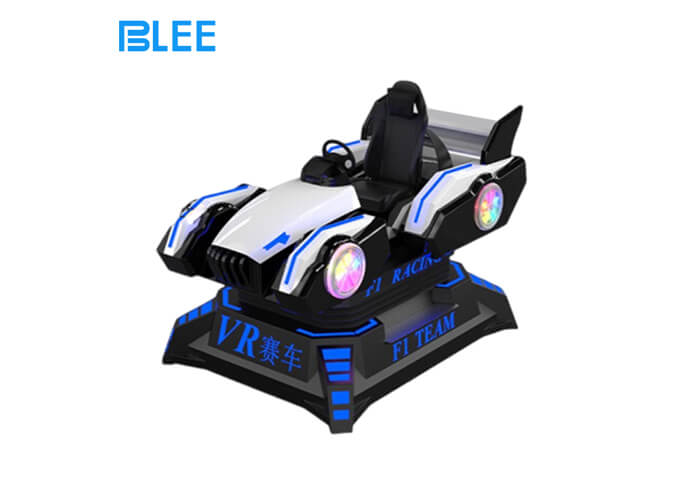 Immersive VR White Racing Car LED Enhanced Design Fun Driven Gameplay Sleek Modern Appearance VR Machine for Amusement Park