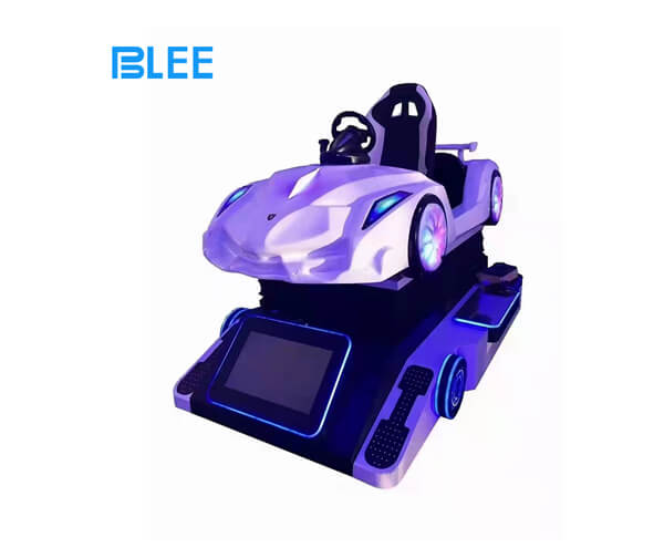 Immersive VR White Racing Car LED Enhanced Design Fun Driven Gameplay Sleek Modern Appearance VR Machine for Amusement Park