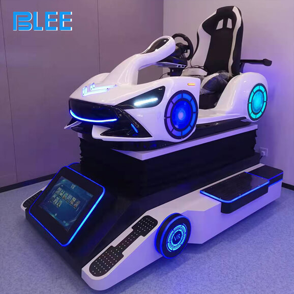 Product Details of ﻿Immersive VR White Racing Car LED Enhanced Design Fun Driven Gameplay Sleek Modern Appearance VR Machine for Amusement Park