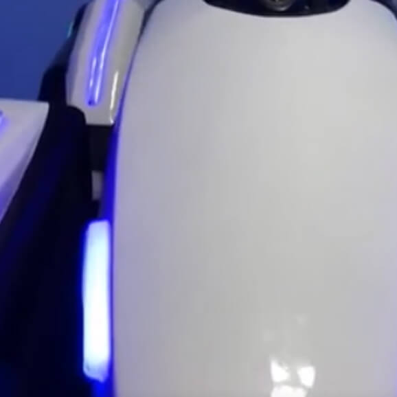 Product Details of ﻿Immersive VR White Racing Car LED Enhanced Design Fun Driven Gameplay Sleek Modern Appearance VR Machine for Amusement Park