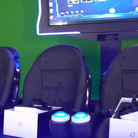Product Details of ﻿﻿Fashionable Four-person Cinema Black VR Gaming Machine Supplier Precision Motion Control VR Simulator Machine for Arcade