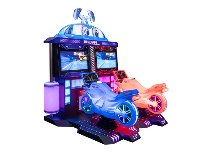 2 Players Children's Motorcycle Amusement Game Machine Kids Car Immersive Gaming Experience Arcade