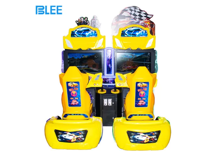 32 Inch Yellow Connected Racing Car Arcade Game Machine for Coin-operated Rides