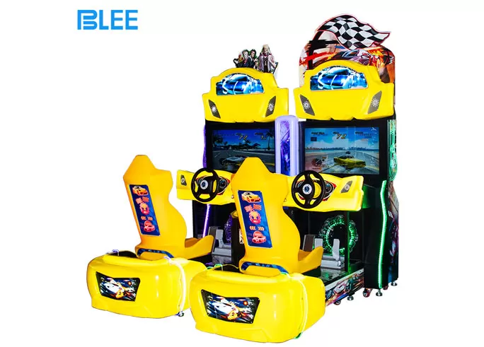 32 Inch Yellow Connected Racing Car Arcade Game Machine for Coin-operated Rides