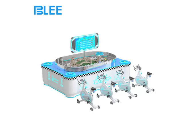 4 players racing cycling commercial vr machine futuristic design style high end industrial design vr amusement equipment china