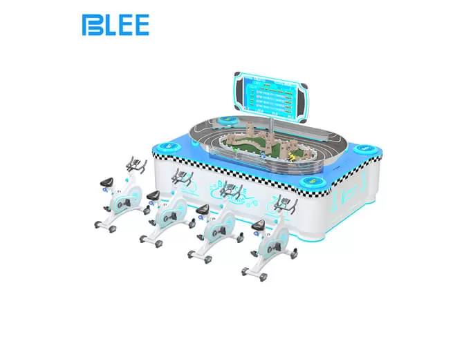 4 players racing cycling commercial vr machine futuristic design style high end industrial design vr amusement equipment manufacturer