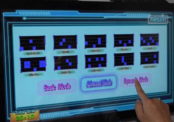 1. Use the touchscreen to pick your preferred mode and difficulty, then confirm to load the level.