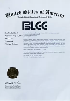 Blee Trademark Certificate America