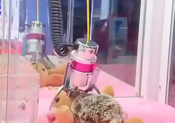 3. Press the button to catch the gift. If the gift is caught, take out the gift from the gift mouth.