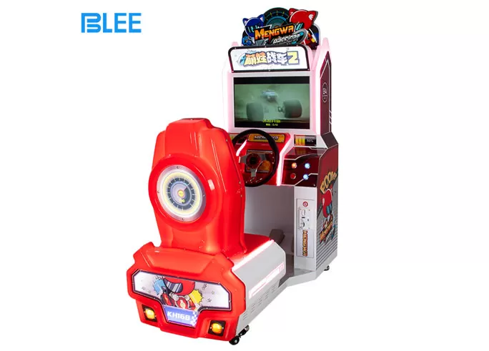 Coin Operated Cute Arcade Car Full Motion Simulator Driving Game Machine Cockpit Outrun 32 for Kids