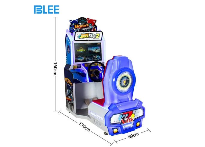 Coin Operated Cute Arcade Car Full Motion Simulator Driving Game Machine Cockpit Outrun 32 for Kids