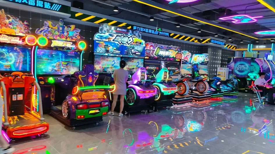 Coin Operated Kids Driving Race Car Arcade Machine 55-inch Screen HD Racing Simulator One Stop Solution