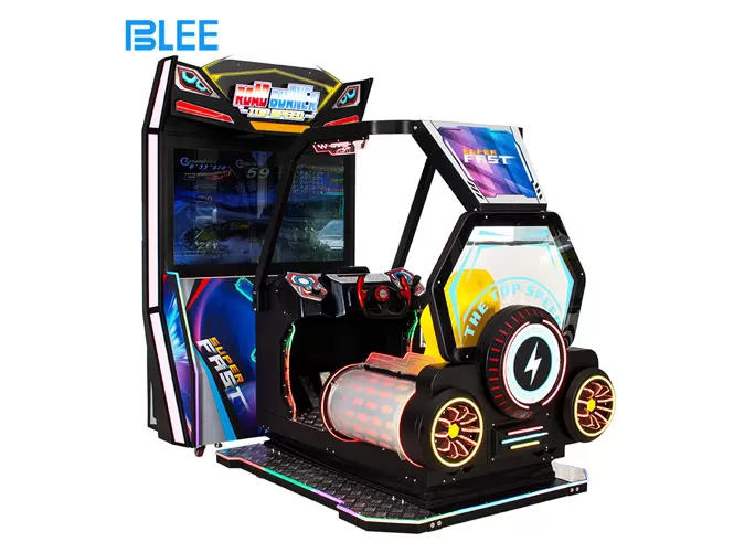 Coin Operated Kids Driving Race Car Arcade Machine 55-inch Screen HD Racing Simulator