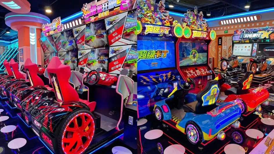 Coin Operated Kids Driving Race Car Arcade Machine 55-inch Screen HD Racing Simulator One Stop Solution