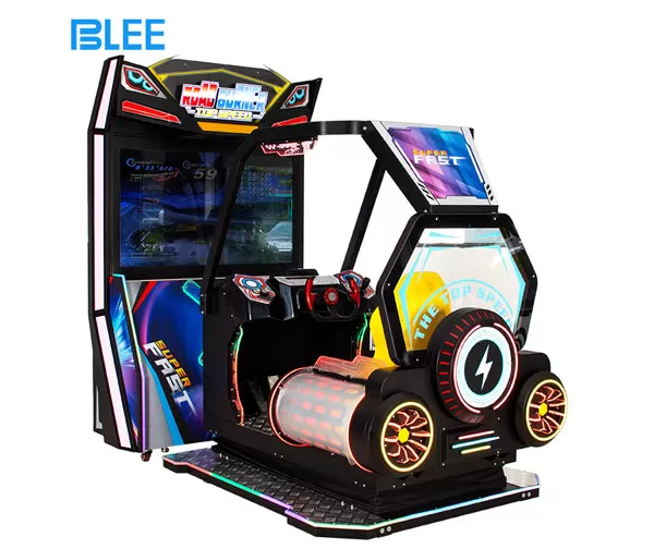 Coin Operated Kids Driving Race Car Arcade Machine 55-inch Screen HD Racing Simulator