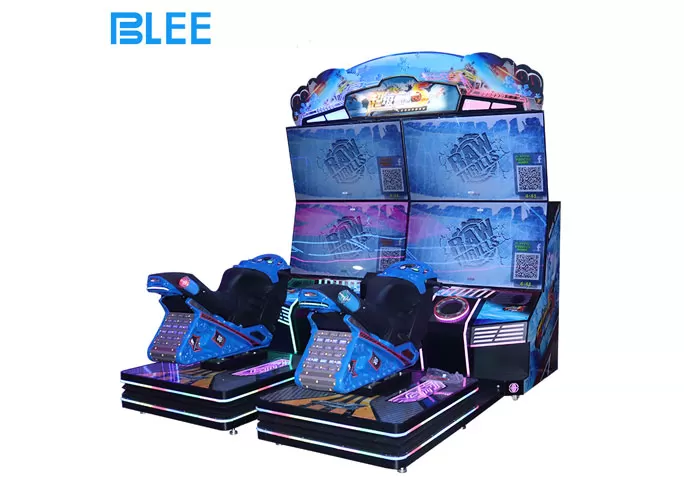 Coin Operated Snowmobile Racing Arcade Game 4 Displays HD Video Motorcycle Racing Game Machine