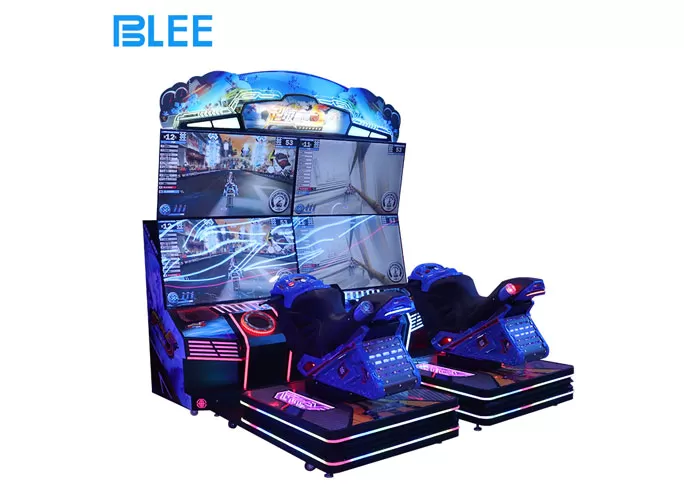 Coin Operated Snowmobile Racing Arcade Game 4 Displays HD Video Motorcycle Racing Game Machine