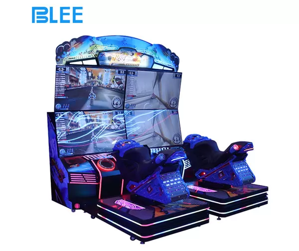 Coin Operated Snowmobile Racing Arcade Game 4 Displays HD Video Motorcycle Racing Game Machine