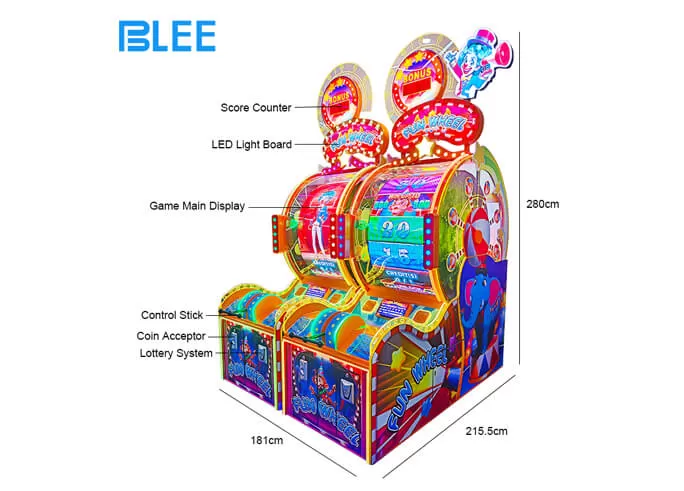 fun wheel 2p arcade redemption game machine for sale