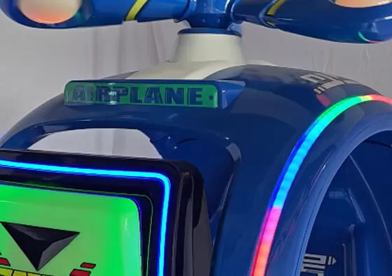 3. Control the Elevation: Young pilots interact with the controls to guide the aircraft's up-and-down movement, experiencing thrilling vertical gameplay throughout the ride.