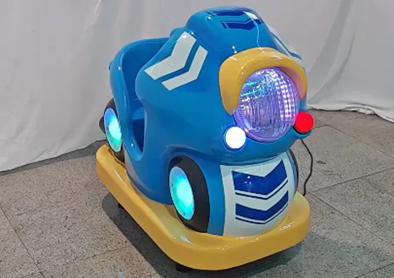 3. Enjoy Riding Entertainment: The ride begins its gentle rocking motion while the LCD screen plays engaging motorcycle animations and upbeat music, creating an immersive riding experience.