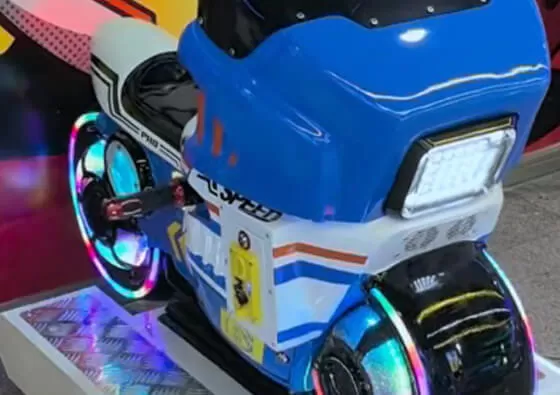 3. Grip Handlebars and Ride: Hold onto the authentic handlebars, twist the throttle, and enjoy the gentle rocking motion as the ride begins automatically.