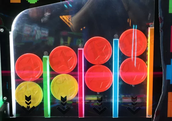 2. Control the Mallet, Attack & Defend: Rotate the handle to move your mallet and shoot the puck into the opponent's goal to score. Defend by sliding your mallet to block shots. Quick rebounds...