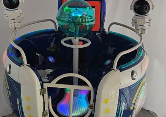 3. Enjoy the Interstellar Spin: The cup begins its gentle rotating motion accompanied by cheerful space-themed music, creating an unforgettable cosmic adventure.