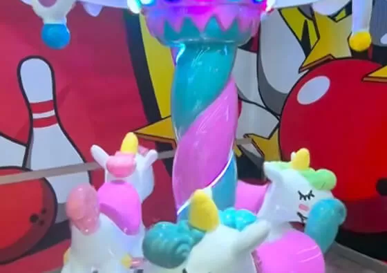 3. Enjoy the Enchanted Ride: The carousel begins its gentle rotating motion accompanied by LED light shows and whimsical music, creating an unforgettable magical experience.