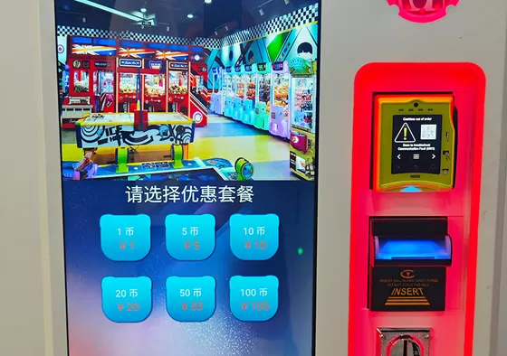 1. Insert Your Bill: Place your banknote (e.g., $1, $5) into the bill slot. The machine’s validator recognizes and reads it instantly for accurate conversion.