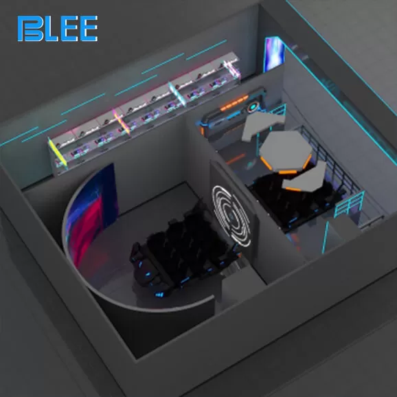 product details of high quality track cinema crowd favorite attraction eye catching structure design vr game machine for vr themd park manufacturer