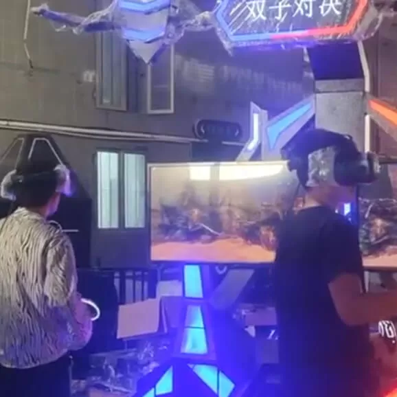product details of realistic motion two player battle dual screen vr experience system true to life fun driven gameplay for theme park manufacturer