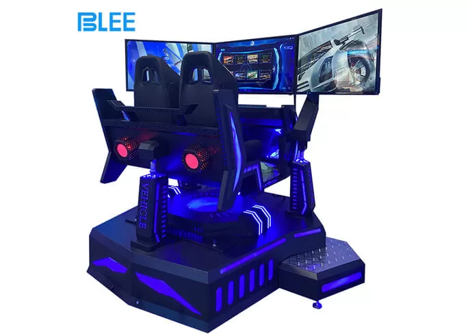 three screen six axis two player racing game vr game machine supplier