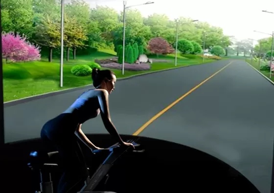 2. Virtual / Video Ride: Choose between VR worlds or real-route videos.
