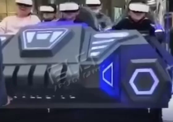 2. Players wear VR glasses and adjust seat straps.